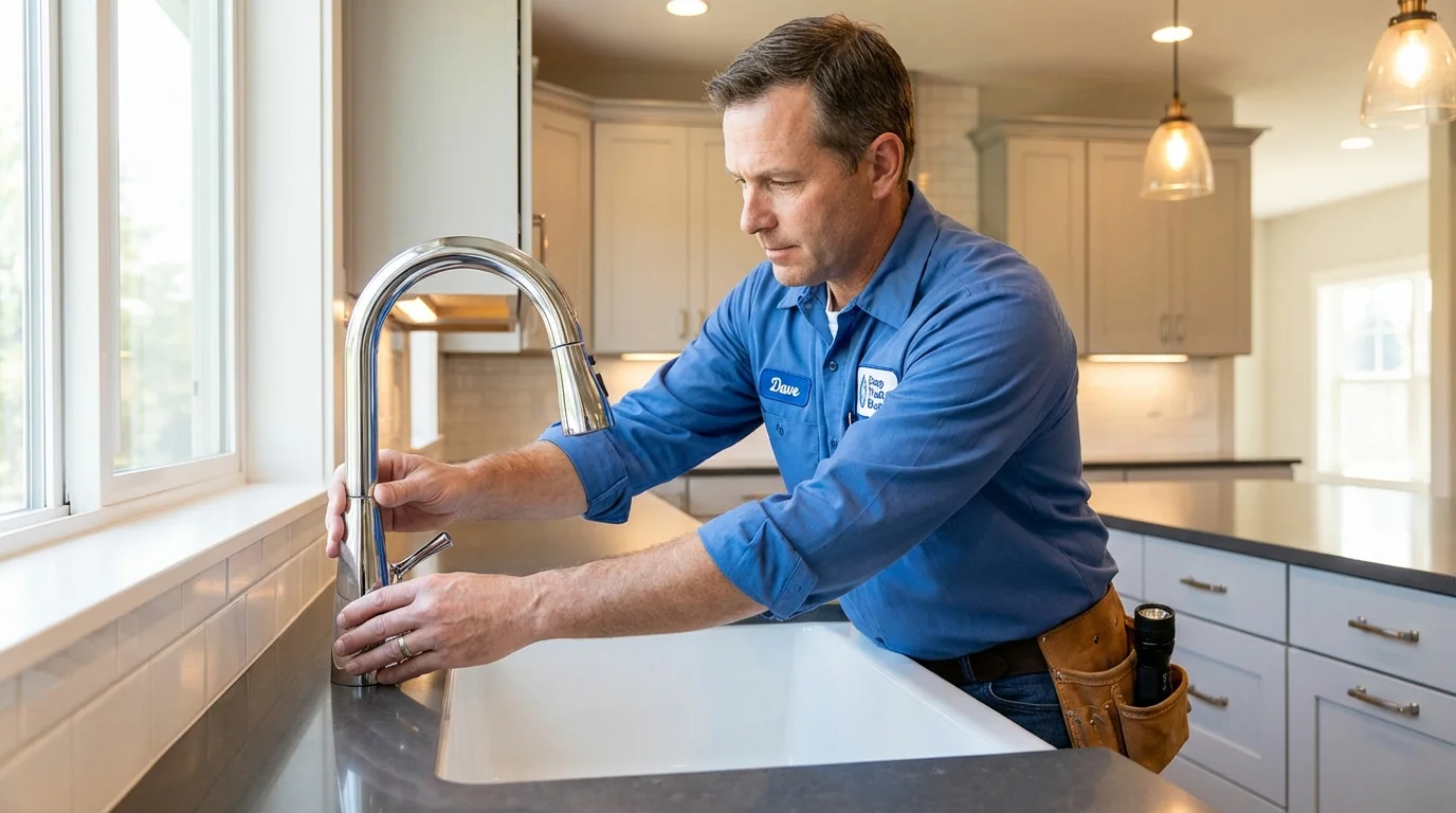 Kitchen faucet installation by Johns Plumbing LLC in Holden